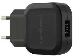 Qoltec Hálózati Adapter USB + USB Type C - 5V / 2.4A, Fekete