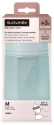 Suavinex Biberon din silicon SX Pro Colour Essence, debit mediu, bleu, 240ml, Suavinex