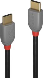 Lindy Anthra Line USB-C 2.0 Apa - USB-C 2.0 Apa Adat és Töltő Kábel - 3 m, Fekete
