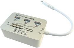 LC-Power LC Power LC-Hub --C-CR USB 3.0 Hub - 3+2 Port Ezüst/ Fehér