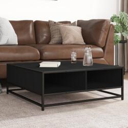 vidaXL fekete szerelt fa és fém dohányzóasztal 80 x 80 x 30 cm (848769)
