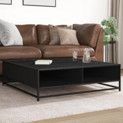 vidaXL fekete szerelt fa és fém dohányzóasztal 100 x 100 x 30 cm (848774)