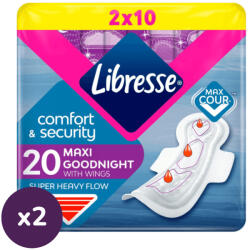 Libresse Maxi Goodnight+ Comfort & Security éjszaki egészségügyi betét (4x10 db)