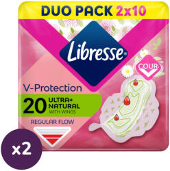 Libresse Ultra+ Natural szárnyas egészségügyi betét aloe vera kivonattal (4x10 db)