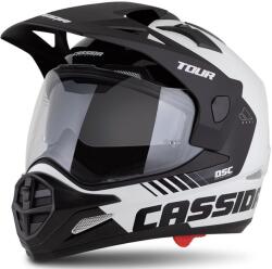 Cassida Tour 2.0 Dual enduro sisak fehér-fekete, matt fekete sildel