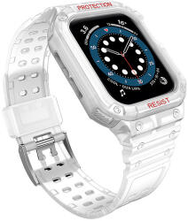 Hurtel Védőszíjszíj tokkal Apple Watch 7 / SE (41/40 / 38 mm) tokkal, páncélozott óraburkolattal, fehér