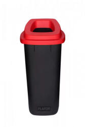 Plafor Sort szelektív hulladékgyűjtő szemetes, Fekete-Piros 90L (PL705-04)
