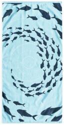 DecoKing Törölköző SHOAL égkék elöl velúr, hátul frottír 90x180 DecoKing