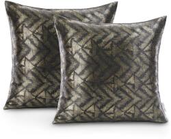 AmeliaHome Díszpárnahuzat NAVIA grafitszürke nyomott blackout suede shine 45x45 ameliahome
