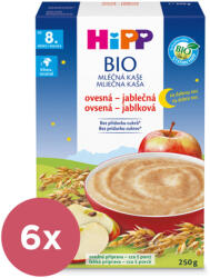 HiPP 6x HiPP BIO Tejmentes jó éjszakát zabos-almás kása 8. hónaptól, 250g