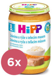 HiPP 6x HiPP BIO zöldség rizzsel és borjúhússal 220 g