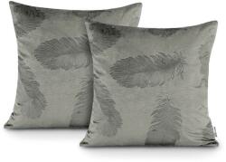 AmeliaHome Díszpárnahuzat PEACOCK szürke dombornyomott motívum állatos glamour bársony 45x45 ameliahome