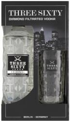 THREE SIXTY VODKA 0, 7l. 37, 5% + 1 Pohár Díszdobozban