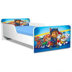  Pat Copii Paw Patrol Blue Model Creativ 2-6 ani Cu Saltea Inclusa 130x60 Cm Ptv5305 (PTV5305)