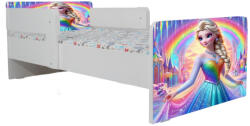 Pat Copii Frozen Rainbow Cu Paravane Dubla Protectie si Cu Saltea Inclusa 140x70 Cm Ptv6802 (PTV6802)