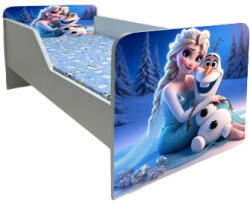  Pat Pentru Fete 2-16 Ani Elsa Si Olaf, Model Sleepy, Cu Saltea 180x80 Cm Inclusa Ptv6534 (PTV6534)