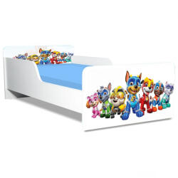  Pat Copii Paw Patrol White Model Creativ 2-8 ani Cu Saltea Inclusa 140x70 Cm Ptv5361 (PTV5361)