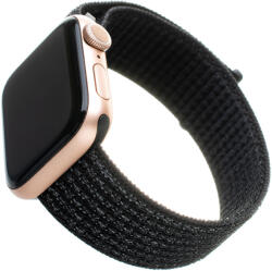 Fixed Curea pentru Apple Watch 1/2/3/4/5/6/7/8/9/10/SE/SE 2 (38/40/41/42mm) - Fixed Nylon Strap - Reflective Black