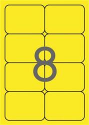 APLI Etikett, 99, 1x67, 7 mm, színes, kerekített sarkú, APLI, neon sárga, 160 etikett/csomag (20 lap) (LCA2874)