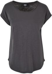 Build Your Brand Női póló hosszított hátsó résszel - Sötétszürke | XS (BY036-1000354782)