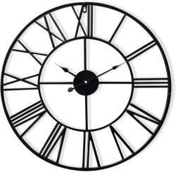 Casa Chic Queensway 80, falióra, fémkeret, csendes, Ø 76 cm (ANTIC-CLOCK-80-BLK)