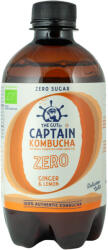 Captain combucha Captain bio kombucha élőflórás ital zero gyömbér-citrom 400 ml - delfinbuvar