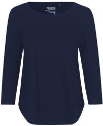 Neutral Tricou cu mânecă 3/4 pentru femei din bumbac organic Fairtrade - Albastru marin | XS (NE-O81006-1000279236)