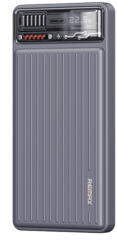 REMAX Remax® Powerbank, 10000mAh, külső akkumulátor, 22.5W gyorstöltés (USB-A + USB-C), Quick Charge, szürke