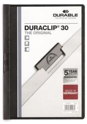 DURABLE Gyorsfűző, klipes, A4, DURABLE "DURACLIP® 30", fekete (220001) - tonerpiac