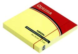Optima Öntapadós jegyzet OPTIMA 75x75mm neon sárga 100 lap (22933) - tonerpiac