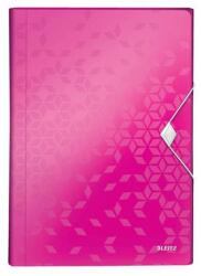 Leitz Harmonikamappa, A4, PP, 6 rekeszes, LEITZ "Wow", rózsaszín (45890023)