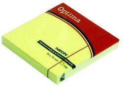 Optima Öntapadós jegyzet OPTIMA 75x75mm neon zöld 100 lap (22936) - tonerpiac
