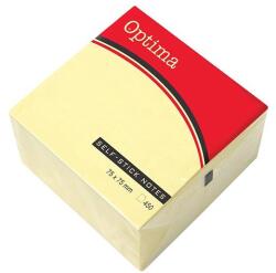 Optima Öntapadós jegyzet OPTIMA 75x75mm sárga 450 lap (22916B) - tonerpiac