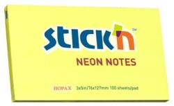 Stickn Öntapadó jegyzettömb STICK`N 76x127mm sárga 100 lap (21135)