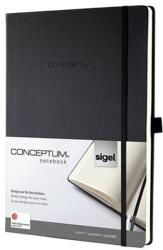 Sigel Jegyzetfüzet, exkluzív, A4, kockás, 97 lap, keményfedeles, SIGEL "Conceptum", fekete (CO111)