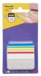 3M Jelölőcímke, műanyag, megerősített, döntött, 4x6 lap, 50, 8x38, 1 mm, 3M POSTIT, vegyes színek (70005227346) - tonerpiac