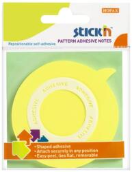 Stickn Öntapadó jegyzettömb STICK`N 70x70mm 360°-ban öntapadó szövegbuborék forma sárga 50 lap (21544) - tonerpiac