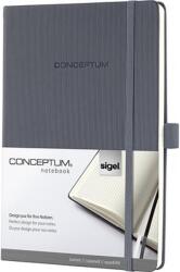 Sigel Jegyzetfüzet, exkluzív, A5, kockás, 97 lap, keményfedeles, SIGEL "Conceptum", sötétszürke (CO658)