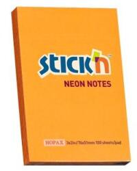 Stickn Öntapadó jegyzettömb STICK`N 76x51mm neon narancs 100 lap (21160) - tonerpiac