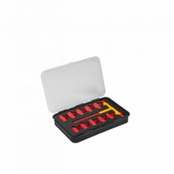 Högert Technik Szerszámkészlet, 3/8″, CrV, T-kulccsal 1000V 11db-os (8-10-11-12-13-14-16-17-18-19) (HT1E102)