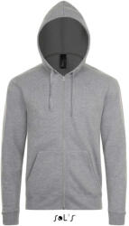 SOL'S Uniszex cipzáras kapucnis pulóver, SOL'S SO01714, Grey Melange-2XL (so01714gm-2xl)