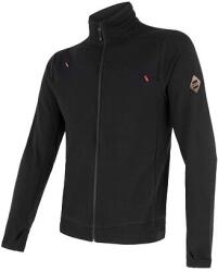 Sensor Hanorac pentru bărbați Sensor Merino Upper cu fermoar complet, negru mărimi îmbrăcăminte XL (2-00501-XL)