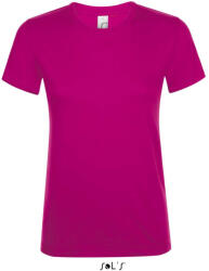 SOL'S Női REGENT kereknyakú rövid ujjú pamut póló, SOL'S SO01825, Fuchsia-S (so01825fu-s)