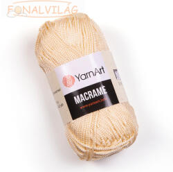 YARNART MAKRAMÉ, 2mm - Krém - 165