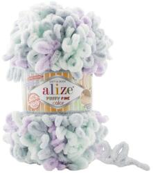 alize Puffy Fine Color 6466 - menta, lila, szürke (kötés) (951)