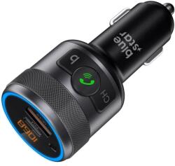 Blue Star BlueStar C81 autós töltő és FM transzmitter 1xUSB-A és 1xUSB-C csatlakozással 42W szürke
