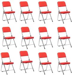 Chairs ON Set 12 scaune pliabile ieftine și rezistente pe roșu