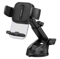 USAMS autós tartó (tapadókorongos, műszerfalra, szélvédőre, gravitásciós, állítható, 4.7-7.2" méret, hosszú kar) FEKETE Realme C30, Nokia XR21, Xiaomi Poco F5 Pro, ZTE Blade V40 Des (ZJ072ZJ01)