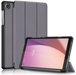 Gigapack Tok álló, bőr hatású (FLIP, oldalra nyíló, TRIFOLD, asztali tartó) SÖTÉTSZÜRKE Lenovo Tab M8 Gen4 (TB300F) WIFI, Tab M8 Gen4 (TB300X) LTE (GP-155081)