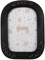 Clayre & Eef Rama foto perete / masa polirasina neagra 14x2x19 cm, 10x15 cm (2F1159)